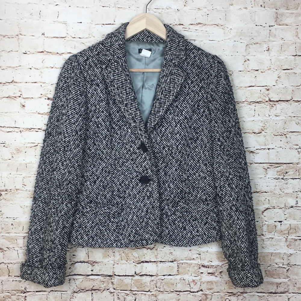J crew jacket blazer black size 8